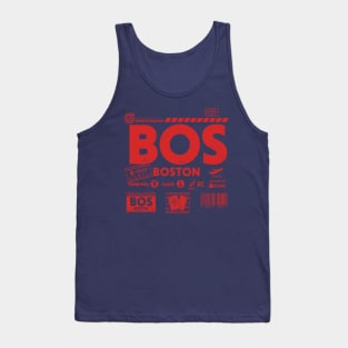 Vintage Boston BOS Airport Code Travel Day Retro Travel Tag Tank Top